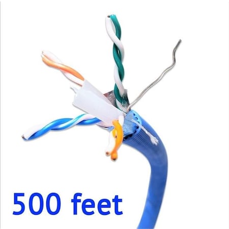 Micro Connectors Micro Connectors TR4-570SHBL-500 500 ft. Solid Shielded STP CAT6A Bulk Ethernet Cable - Blue TR4-570SHBL-500